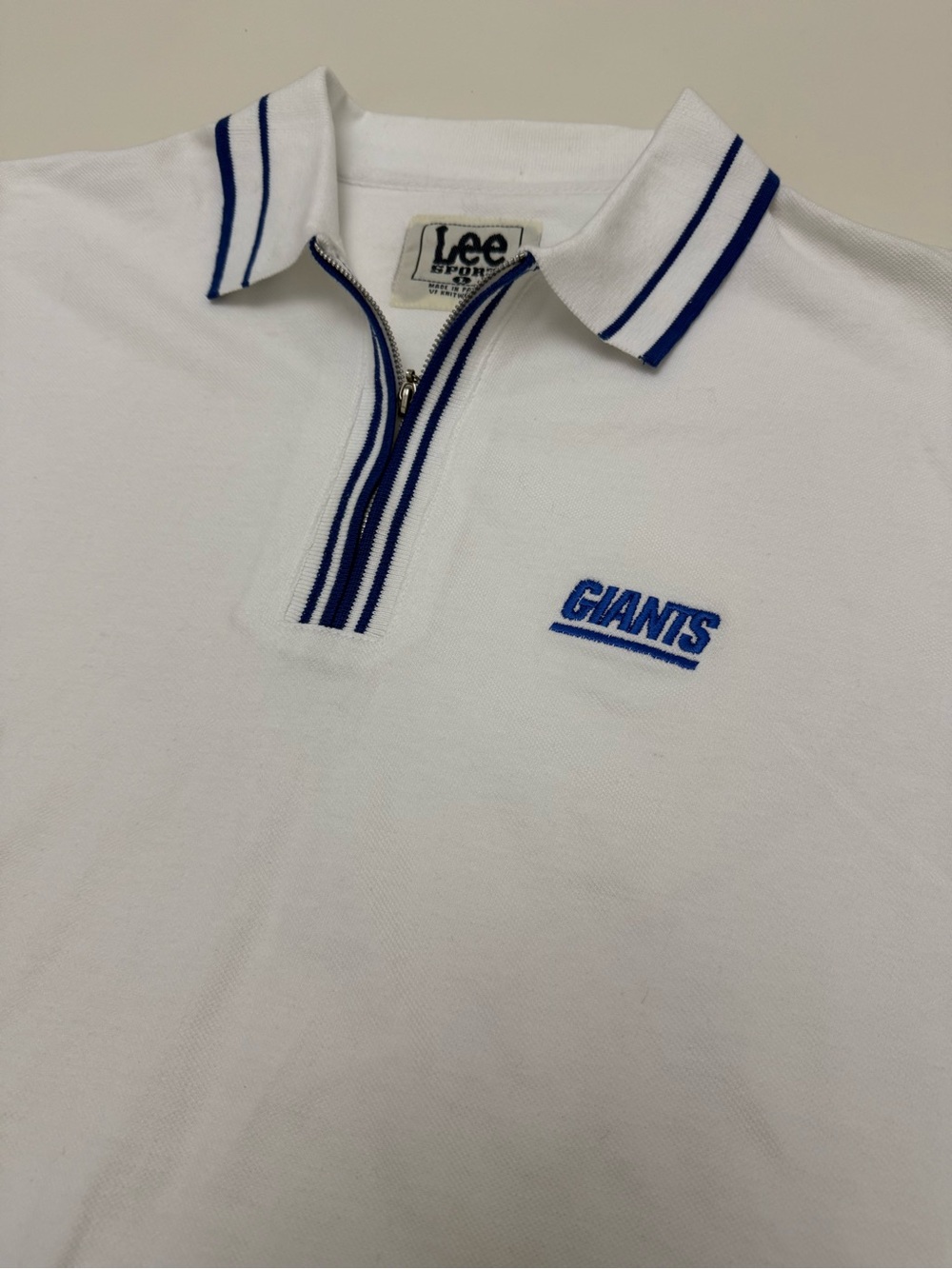 Vintage Lee Sport New York Giants White Polo with Logo - Men’s Large